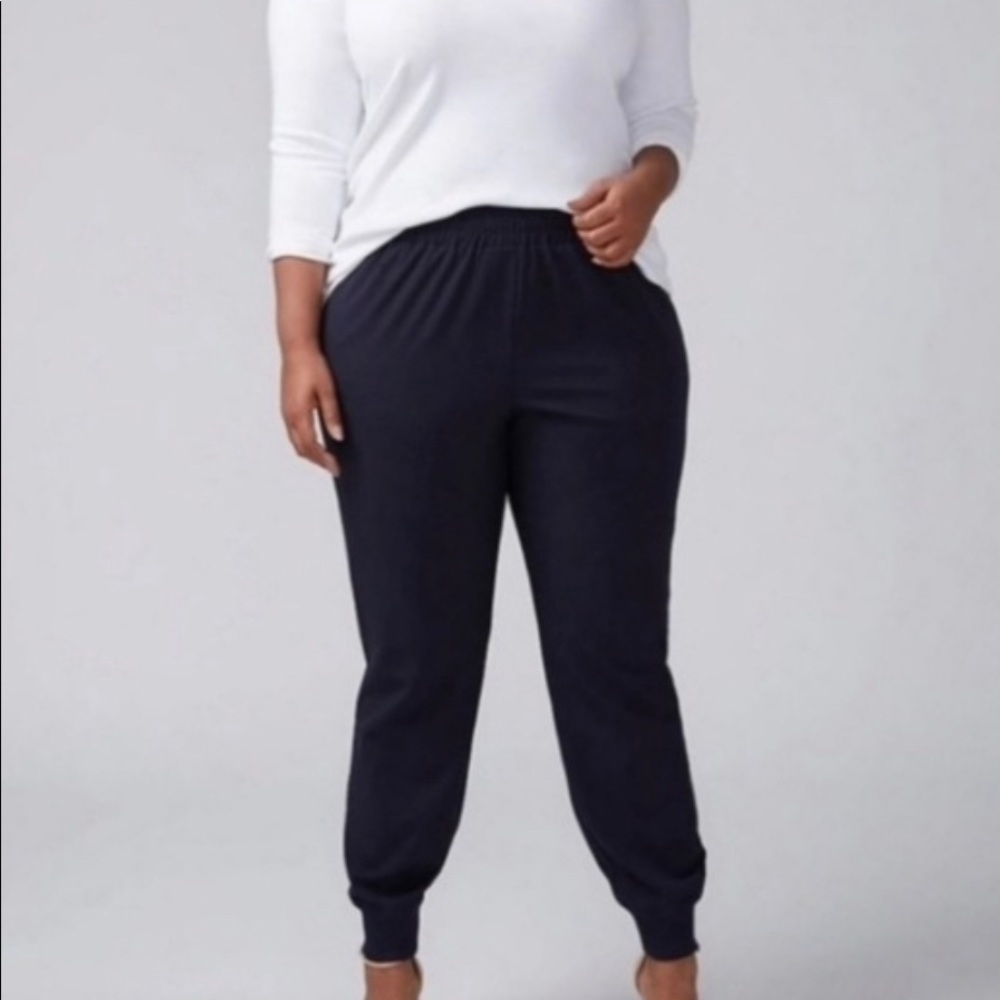 Lane Bryant Tailored Stretch Mid Rise Joggers